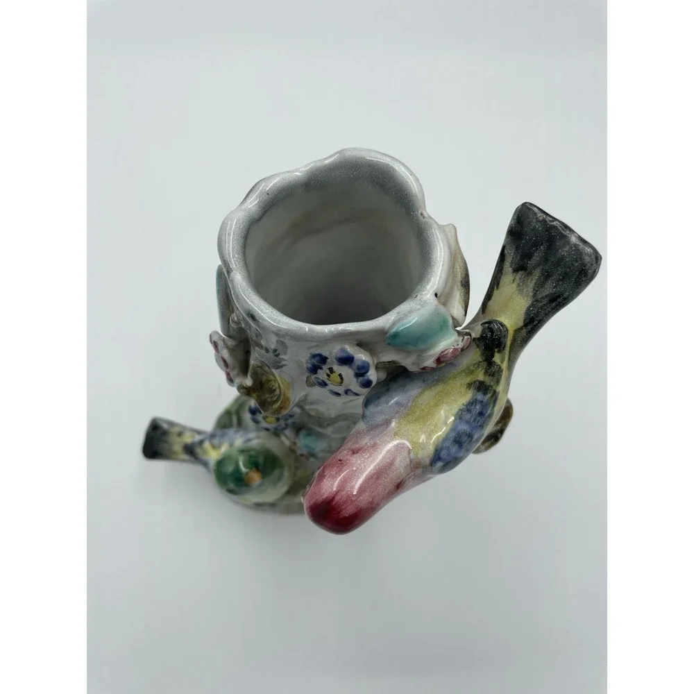 Vintage Ceramic Double Bird Spill Vase or Flower‎ Vase Japan 7